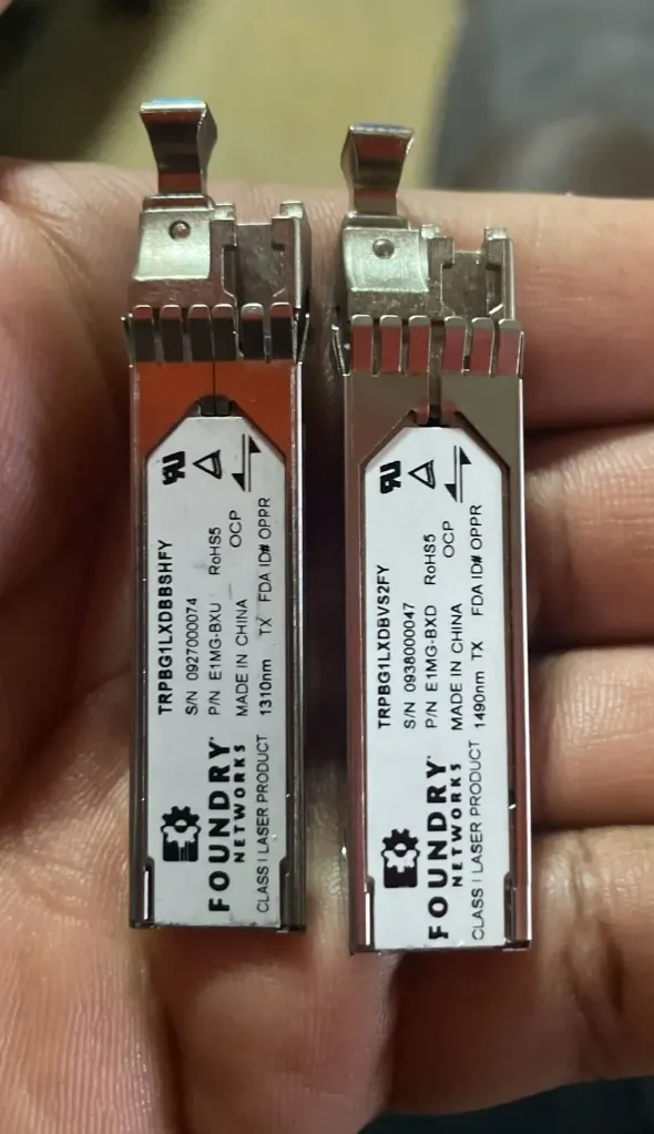 Brocade Bidi SFP E1mg-BXD 1490nm/1310nm 10km SMF Pair