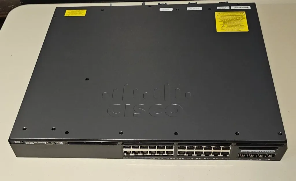 Cisco Ws-C3650-24ps/ 24-Port Gigabit Poe+ Network Switch W/ 640w Psu